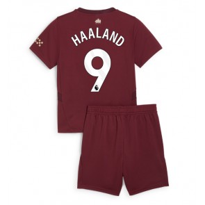 Manchester City Erling Haaland #9 Dětské Alternativní dres komplet 2024-25 Krátký Rukáv (+ trenýrky)